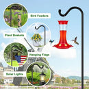 FEED GARDEN 92 Inch Adjustable Outdoor Shepherds Hook Bird Feeder Pole with 7 Prongs Base, Premium Steel Heavy Duty Tall Shepards Hooks for Hanging Bird Feeders, Plant Basket, Lanterns, 1 Pack by GreenHaven Gardens