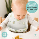 Loulou Lollipop Soft, Waterproof Silicone Feeding Bib for Babies and Toddlers by TinyTreasures Baby Boutique