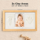 Baby Hand and Footprint Kit - Clay Handprint Keepsake Frame, Newborn Nursery Picture Frame, Personalized New Mom Gifts for Baby Shower & Registry (Bamboo) by TinyTreasures Baby Boutique