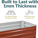 Sunnydaze 11.75" H Raised Metal Garden Bed - Galvanized Raised Garden Bed Outdoor for Vegetables and Flowers - Woodgrain - 4' x 2' Rectangle by GreenHaven Gardens