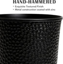 KOL 28" H. Tall Metal Cone Planters with Inside Pots 2-Pack, Black Hand-Hammered Large Decor Planter for Deck, Patio, Porch - Handcrafted Flower Pot - with Water Level Indicator - Indoor Outdoor Use by CozyNest Decor
