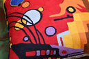 Kandinsky Contemporary Throw Pillow Cover - Heavy Red Space Modern Cushion | Abstract Throw Pillows | Contemporary Pillow | Abstract Chair Cushions | Hand Embroidered Cushion | Wool Size 18x18 by CozyNest Decor