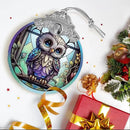 Owl Stained Glass Suncatcher, Jocidea Owl Ornament, Owl Christmas Ornament, Holidays Ornaments, Christmas Tree Ornament, Owl Decor, Gifts for Owl Lovers by GreenHaven Gardens