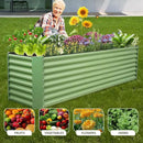 8x2x2ft Raised Garden Bed - Galvanized Deep Root Planter Boxes Outdoor with Wing Nuts and Safety Edges for Gardening Vegetables, Flowers, Herbs, Succulents - Olive Green by GreenHaven Gardens