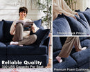 102.6" U Shaped Modular Sectional Sofa, 5 Seater Couch with Storage Ottoman Deep Seat and High Backrest with Removable Cover for Living Room, Apartment - Chenille Blue by CozyNest Decor