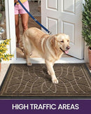 DEXI Front Door Mat Outside Entrance, Heavy Duty Non Slip Low Profile Doormat for Entryway, Trap Dirt and Moisture Welcome Mats, Easy Clean, Patio, Garage, 4x2, Brown by CozyNest Decor