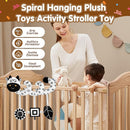 Car Seat Toys for Babies 0-6 Months,Hanging Rattle Toys for Crib Mobile, Baby Spiral Hanging Stroller Black and White High Contrast Toys for Newborn 0 3 6 9 12 Months Baby Boys Girls (Cow) by TinyTreasures Baby Boutique