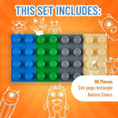 Strictly Briks Classic Bricks Starter Kit, Blue, Green, Gray, and Sand, 96 Pieces, 2x4 Studs, Building Creative Play Set for Ages 3 and Up, 100% Compatible with All Major Brick Brands by TinyTreasures Baby Boutique