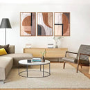 Aurlan Neutral Abstract Oval Rectangular Framed Wall Art(16"x24"), 3 PCS Minimalist Black Beige Brown Gray 3D Textured Canvas Artwork, Large Modern Geometric Illustration Art Wall Decor for Office Living Room Bedroom by CozyNest Decor