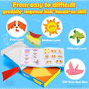Aigybobo Origami Paper Set, 308PCS Kids Craft Paper Kit with Instructional Book for Girls Age 6,7,8,9,10,11,12, Art Projects Supplies for School Class Craft Lessons- Christmas Gifts for Boys&Girls by TinyTreasures Baby Boutique