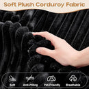 Cloud Sectional Couches for Living Room,U Shaped Modular Sofas No Assembly,165x107 Inches Plush Corduroy Oversized Floor Couch Set with Deep Seat Chaise,Black by CozyNest Decor
