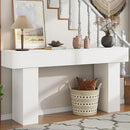 63 Inch Long Console Table for Entryway, Farmhouse Wood Rectangular Sofa Table Behind Couch Table, Narrow Entryway Table for Living Room, Entrance, Hallway, Foyer, Easy Assembly (Classic White) by CozyNest Decor