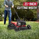 PowerSmart Gas Lawn Mower 21" with B&S 125cc Engine, 2-in-1 Mulching and Side Discharge, Easy Assembly & Lightweight, Cordless Push Lawn Mowers for Garden Yard by GreenHaven Gardens
