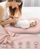 Muslin Baby Lounger Cover for Snuggle Me Organic Lounger/Baby Lounger/Organic Cotton Handmade Cover for Infant/Toddler Lounger/Nursing Pillow(Pink, Wheat) by TinyTreasures Baby Boutique
