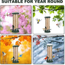 FEED GARDEN 2 Pack Tube Bird Feeders for Outdoors Hanging, Premium Hard Plastic Wild Bird Feeders with 2 Ports, Small Bird Feeder Easy-Refill&Clean, Gifts for Mom Woman, 8.5 Inch Green by CozyNest Decor