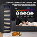 200 Bottle Upgrade Wine Cooler Refrigerator - 24 Inch Large Capacity Wine Fridge Built-In Freestanding, with Quiet Compressor, Professional Temperature Control & Wine Cellar - Black by CozyNest Decor