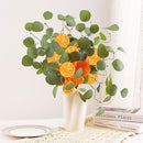 Eucalyptus Stems, 4PCS Artificial Lemon Stems Faux Citrus Branches Plastic Decor for Kitchen, Table Centerpieces, Entryway, Thanksgiving Wedding Party (Green) by CozyNest Decor