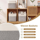 OIAHOMY 13 Kallax Inch Cube Storage Bins, 3-Pack Cotton Rope Woven Baskets for Organizing, Kallax Insert Storage Baskets for Shelves, Baby Nursery, Closet Organizer, 15*13*12.6IN, Grey & White by TinyTreasures Baby Boutique