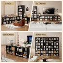 6 Cube Storage Organizer, Black Bookshelf with Storage, 2 Tier Storage Cubes, Freestanding Storage Organizer with Shelves for Living Room, Study by CozyNest Decor