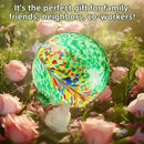 VOREEN 10-Inch Glass Gazing Ball, Outdoor Gazing Globe, Reflective Ball Yard Decoration for Homes, Patio, Lawn and Gardens, Gift for Mom Wife Friend, Phoenix Tail Design, Green by CozyNest Decor