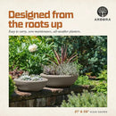 ARBORA 21" and 26” Santorini Bowls with Classic Cream Finish - Polyresin Indoor and Outdoor Planters, Durable, Weatherproof, Lightweight, Large Plant Pots for Patio, Garden, Deck by GreenHaven Gardens
