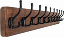 SKOLOO Farmhouse Style Wall Mounted Coat Rack, 38.6'' Pine Solid Wood Coat Hook Hanger - 10 Hooks for Hanging Clothes Robes Towels Coats by CozyNest Decor