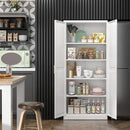 Kitchen Pantry Cabinet,71”White Metal Pantry Storage Cabinet with Doors and 4 Adjustable Shelves,Kitchen Cabinet with 2 Gold Handles,Tall Cabinet for Livingroom,Pantry, Bathroom,Kitchen by CozyNest Decor