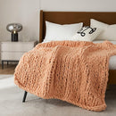 WESHIONGOO Chunky Knit Blanket Throw Knitted Throw Blankets for Couch Bed Fluffy Soft Blanket with Jumbo Chenille Yarn Thick 100% Handmade(Peach Fuzz, 50"×60") by CozyNest Decor