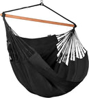 LA SIESTA® XL King Habana Cotton Hammock Chair Swing & Tree Mount Kit - Hammock Swing Chair w/Suspension Kit for Trees Beams & Posts - Indoor Outdoor Hanging Chair for Bedroom Patio - Onyx by GreenHaven Gardens