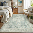 LIVEBOX Bedroom 4x6 Washable Area Rug for Entryway Kitchen, Non-Slip Soft Boho Rugs for Dining Room Office, Farmhouse Low-Pile Neutral Soft Carpet for Nursery Room Playroom, Sage Green by TinyTreasures Baby Boutique