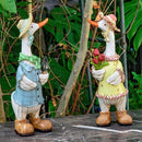 Garden Statues Couple Duck, Funny Cartoon Duck Garden Statues Indoor Outdoor Decorations Cute Ducks Art Décor Goose for Yard Home Garden Patio and Office (2- Pack) by GreenHaven Gardens