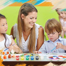 Fulmoon 96 Set Acrylic Paint Kits for Kids Adults Washable Mini Painting Kit Arts Crafts Party Favors Filled Strips Brushes Palettes Bulk for Classroom Home Kit Supplies (Vivid Color) by TinyTreasures Baby Boutique
