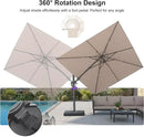 PURPLE LEAF 9' X 12' Left-right Tilting Outdoor Patio Umbrella Swivel Offset Cantilever Heavy Duty Rectangle Aluminum Umbrella with UV Resistant for Deck Pool Patio Backyard, Sand Dune by GreenHaven Gardens