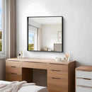 Black Bathroom Mirror, 30x30 Inch Rectangular Framed Mirror, Large Wall Mounted Bathroom Vanity Mirror Over Sink for Bedroom,Restroom, Living Room, Hangs Vertically or Horizontally by CozyNest Decor