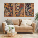 Aurlan Burnt Orange Wildflowers Botanical Wall Art Set(16"x24"), 3 Pieces Abstract Floral Blossom Framed Canvas Artwork, Large Mid Century Modern Boho Nature Wall Decor for Office Bedroom Living Room by CozyNest Decor