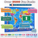 Bilingual Interactive Kids Talking World Map & Dinosaur Poster for Kids Learning and Educational Toys, Talking Educational Toys for 3 to 12 Years Old Girls/Boys, Preschool Learning Chart by TinyTreasures Baby Boutique