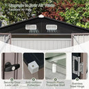 Aoxun 7x5 FT Outdoor Storage Shed with Base Garden Metal Shed with Lockable Door Outdoor Large Shed for Tool, Garbage Can, Bike, Mower, Brown by GreenHaven Gardens