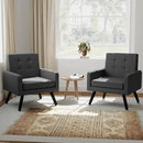 Kromax Mid-Century Modern Accent Chair Set of 2 for Living Room, 496 Lb. Weight Capacity, Dual Armrests, Comfy Extra Large Seat, Timeless Style Perfect for Reading & Relaxing, Dark Grey by CozyNest Decor