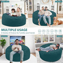 4FT Bean Bag Chair, Large Bean Bag Chairs with Memory Foam Filled, Fluffy Beanbag Sofa with Dutch Velvet Cover, Round BeanBag Chairs for Living Room, Playroom - Sea Blue by TinyTreasures Baby Boutique