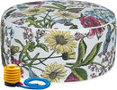FUNHOME Inflatable Outdoor Ottoman with Air Pump,20"x9" Portable Patio Pouf,Water Resistant,Fade-Resistant,Round Blow Up Footrest Stools for Home Garden Camping Travel(Butterfly Flower) by CozyNest Decor
