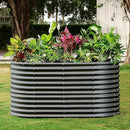 Land Guard 8x4x3ft Oval Galvanized Raised Garden Beds, Large-Capacity Metal Planter Box Outdoor, Durable Deep Raised Garden Bed 3ft Tall, Raised Beds for Gardening Vegetables, Dark Grey by GreenHaven Gardens