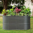 Land Guard 6x3x3ft Oval Galvanized Raised Garden Beds, Large-Capacity Metal Planter Box Outdoor, Durable Deep Raised Garden Bed 3ft Tall, Raised Beds for Gardening Vegetables, Dark Grey by GreenHaven Gardens