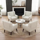 UIXE Accent Chair Modern Upholstered Armchair, Comfy Living Room Arm Chairs Mid Century Single Sofa Reading Side Seat for Bedroom, Home Office - Beige by CozyNest Decor