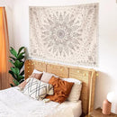 Lunerfex Boho Floral Tapestry Mandala Wall Tapestry, Cute Tapestries for Bedroom Beige Flower Tapestries Wall Hanging for Bedroom Living Room Decor Beige-1 60"x80" by CozyNest Decor