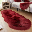 AMTOVO Faux Sheepskin Rug, Burgundy Ultra Soft Fluffy Shag Area Rug, 2 x 6 ft Faux Fur Rug for Bedroom Sofa Throw Cushion Room Decor, Sheepskin by CozyNest Decor