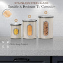 Moss & Stone 3-Piece Beige Canisters Sets For The Kitchen, Airtight Canister Set With See Through Window, Storage Jars for Coffee Container, Tea Organizer & Sugar Canister, Beige Kitchen Canisters by CozyNest Decor