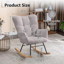 NIOIIKIT Nursery Rocking Chair Velvet Upholstered Glider Rocker Rocking Accent Chair Padded Seat with High Backrest Armchair Comfy Side Chair for Living Room Bedroom Offices (Light Gray) by TinyTreasures Baby Boutique