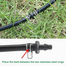 1/4" Irrigation Hose Clamps, 100 Double Line Hose Pipe Spring Clamps, Drip Irrigation Kit Connector Leak Solution by GreenHaven Gardens