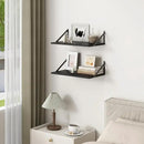Fun Memories 20 Inch Floating Shelves for Wall, Black Bathroom Shelves Set of 2, 12 Inch Deep Wall Shelf for Bedroom, Kitchen, Large Home Decor Shelves Farmhouse Storage Shelf by CozyNest Decor