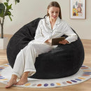 Hobestluk 3.5FT Bean Bag Chair Adult Bean Bag Chair Large Bean Bag Chair with Filler Included Teardrop Bean Bag with Removable Cover for Bedroom Living Room - (Large, Black) by CozyNest Decor